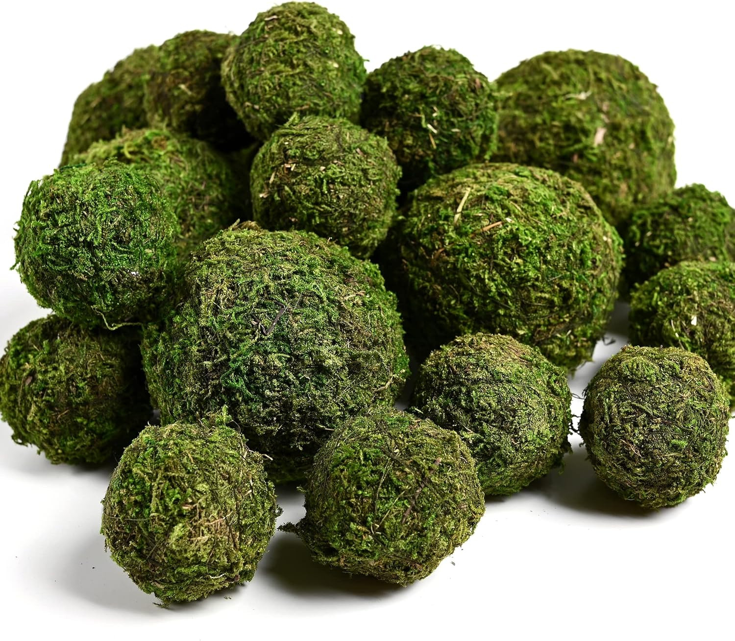 18pc Faux Green Moss Balls 6pc 3 2 and 12pc 2 for Centerpiece Bowls