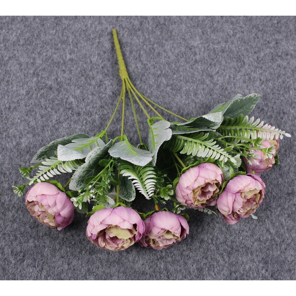 6 Stem Silk Peony Bouquet for Wedding Arch Door Decor Home Interior Styling