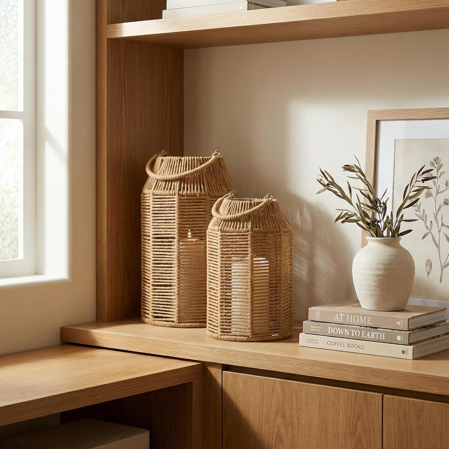 Natural Jute Boho Lanterns Handcrafted Chic Decor to Enhance Your Home Modern