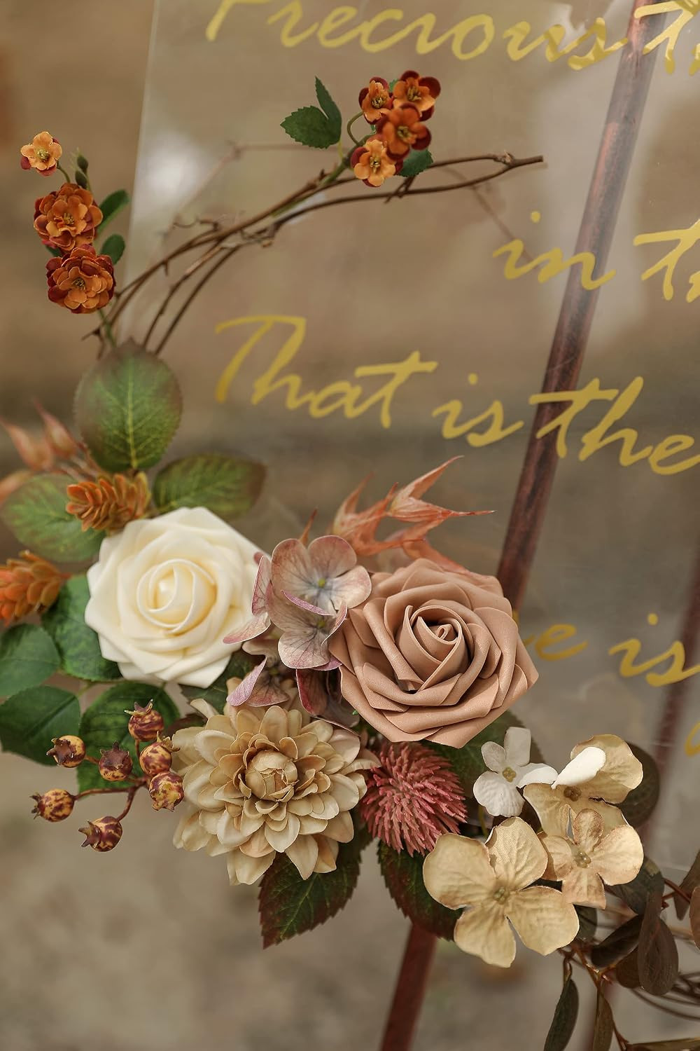 Artificial Flowers Combo Box Set Gradient Color Flower Leaf with Stems