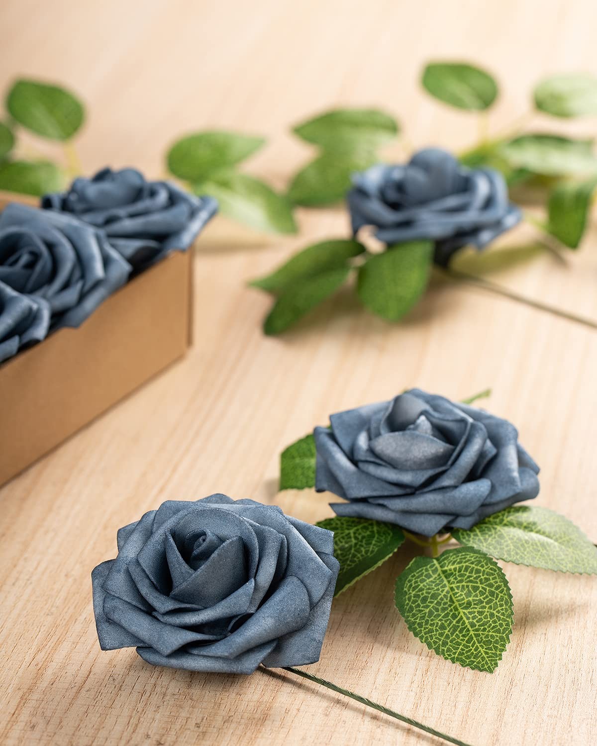 25Pcs Artificial Roses Flowers Fake Roses with Stems Real Touch Foam Flowers …