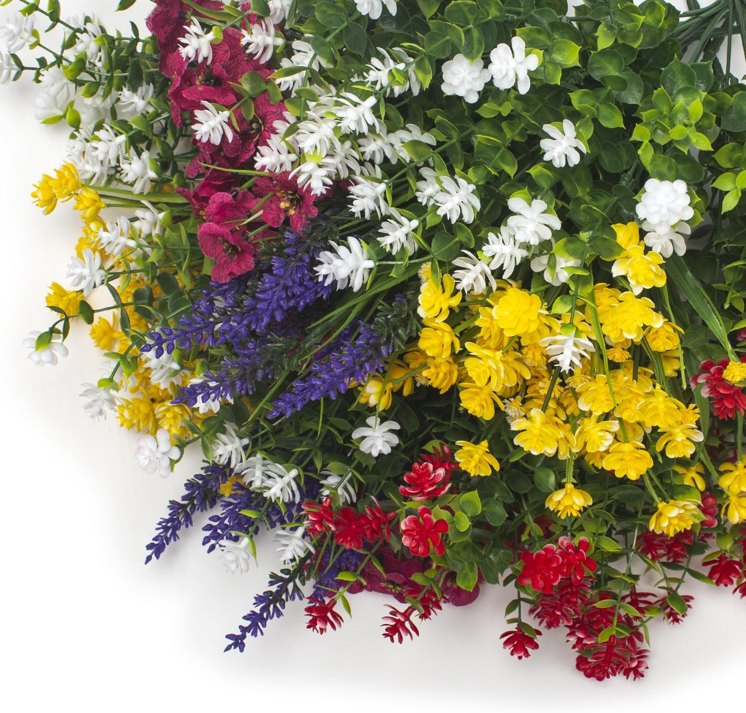 20 UV Resistant Artificial Flowers for Home & Outdoor Decor, 4 Seasons