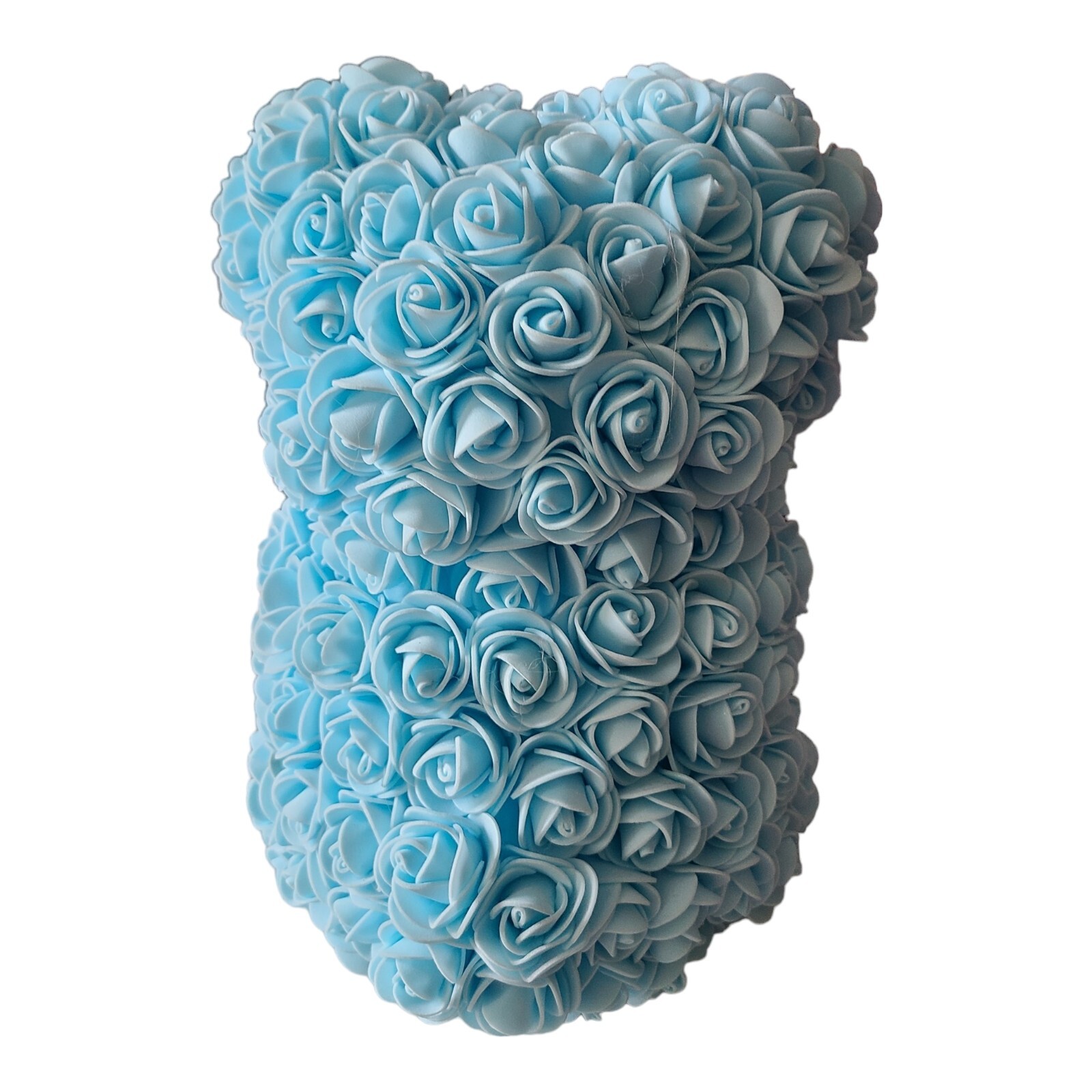 BRUBAKER Blue Rose Bear 10 Inches Covered With Blue Rose Great Gift