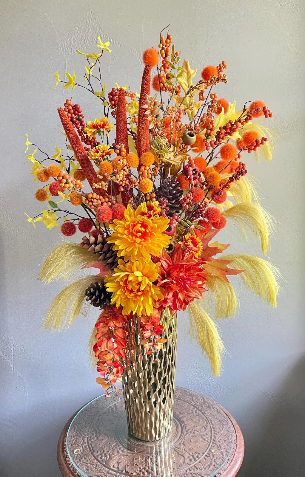 Large Fall Floral Arrangement, Thanksgiving Table Centerpiece, Autumn Decor