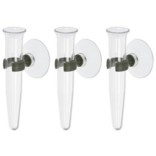 Floral Water Tubes with Suction Cup 3 Pcs 0.6″ ID 4″ Plastic Wall Hanging