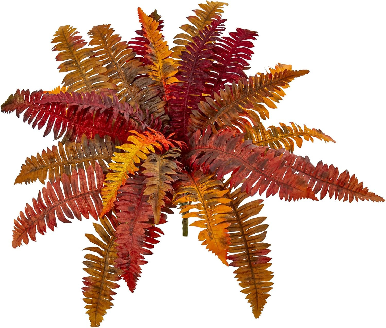 20” Autumn Boston Fern Artificial (Set of 3) Silk Plants Orange