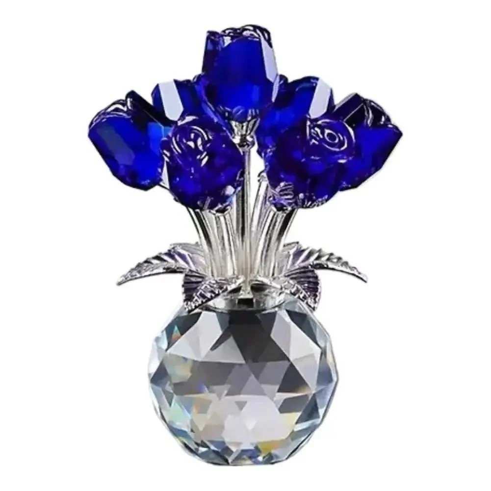Eternal Crystal Rose Gift Artificial Glass Rose Bouquet Valentine Anniversary