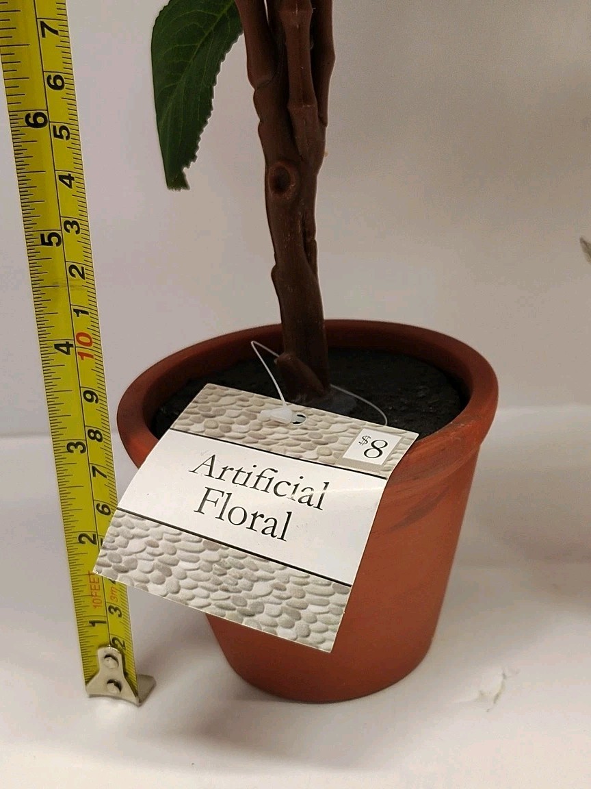 Artificial Floral And Terracotta Pot Approximately 18 In Tall Set Of 2