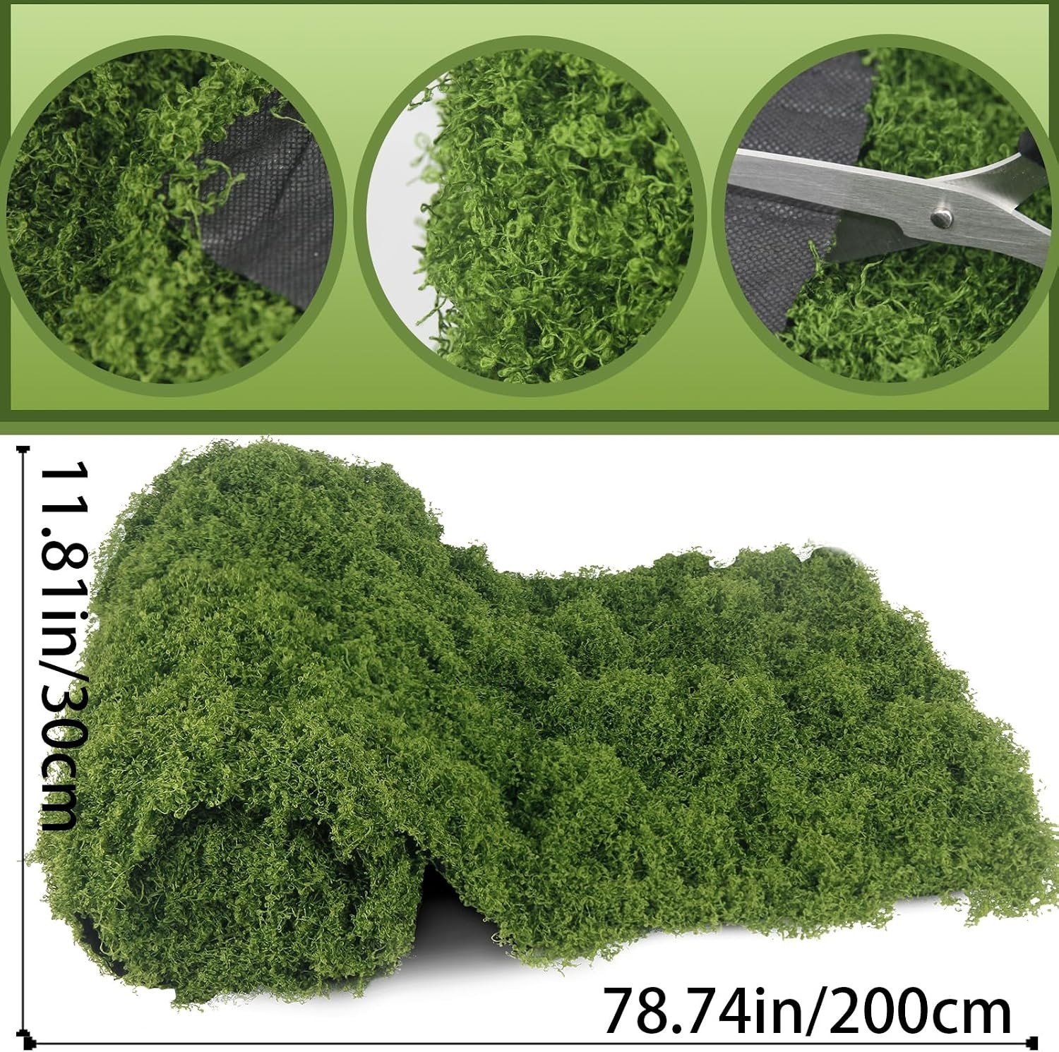 Moss Table Runner Fake Moss Rolls for Decoration 12″ x 79″ Artificial Moss fo…