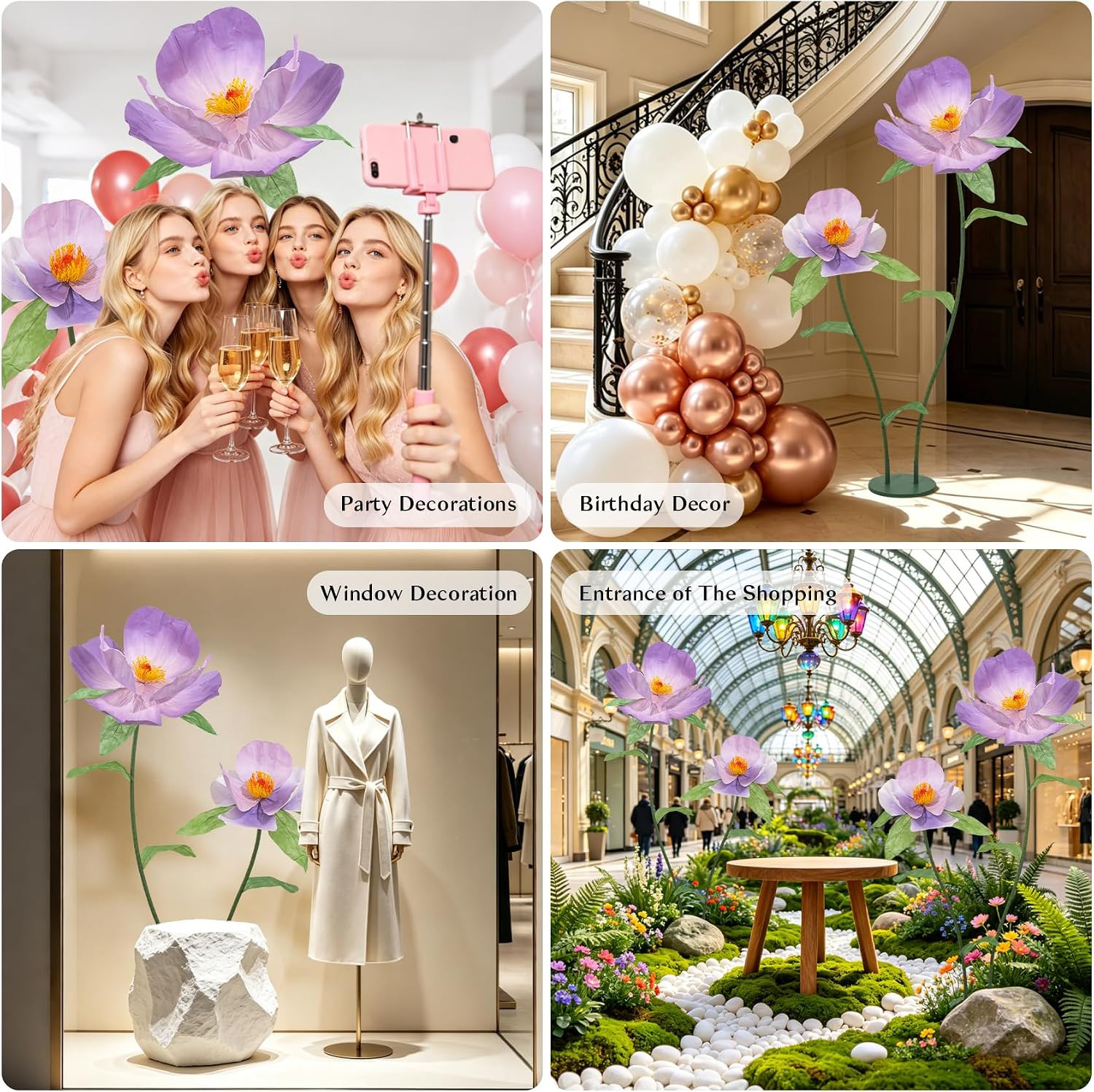 Giant Paper Flowers for Wall Decor – 69 Inch Large Crepe Paper Artificial Flower