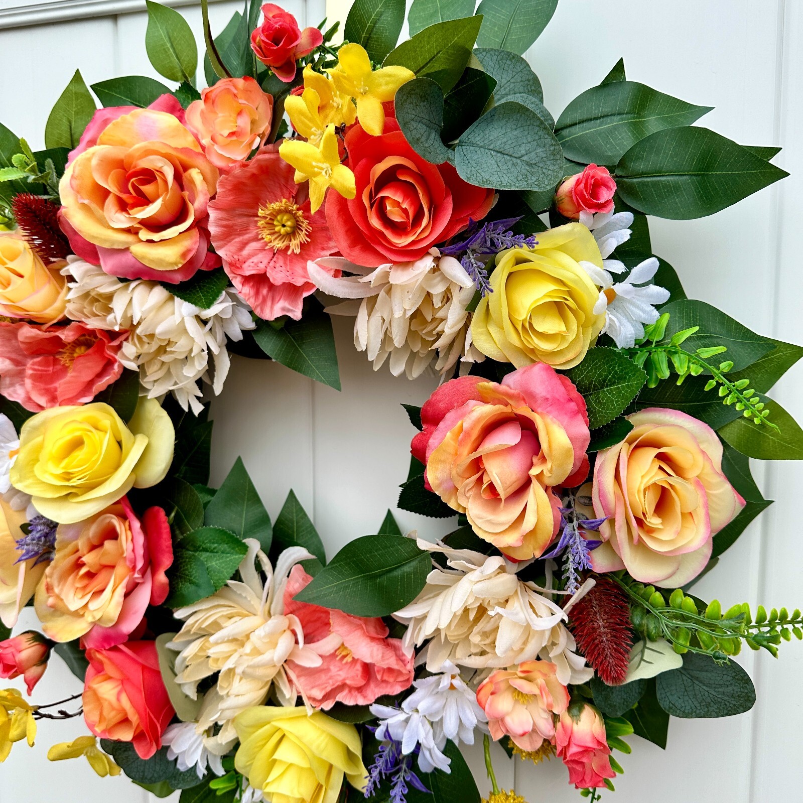 Rose, Chrysanthemum, Grandiflorum, and Peony Wreath