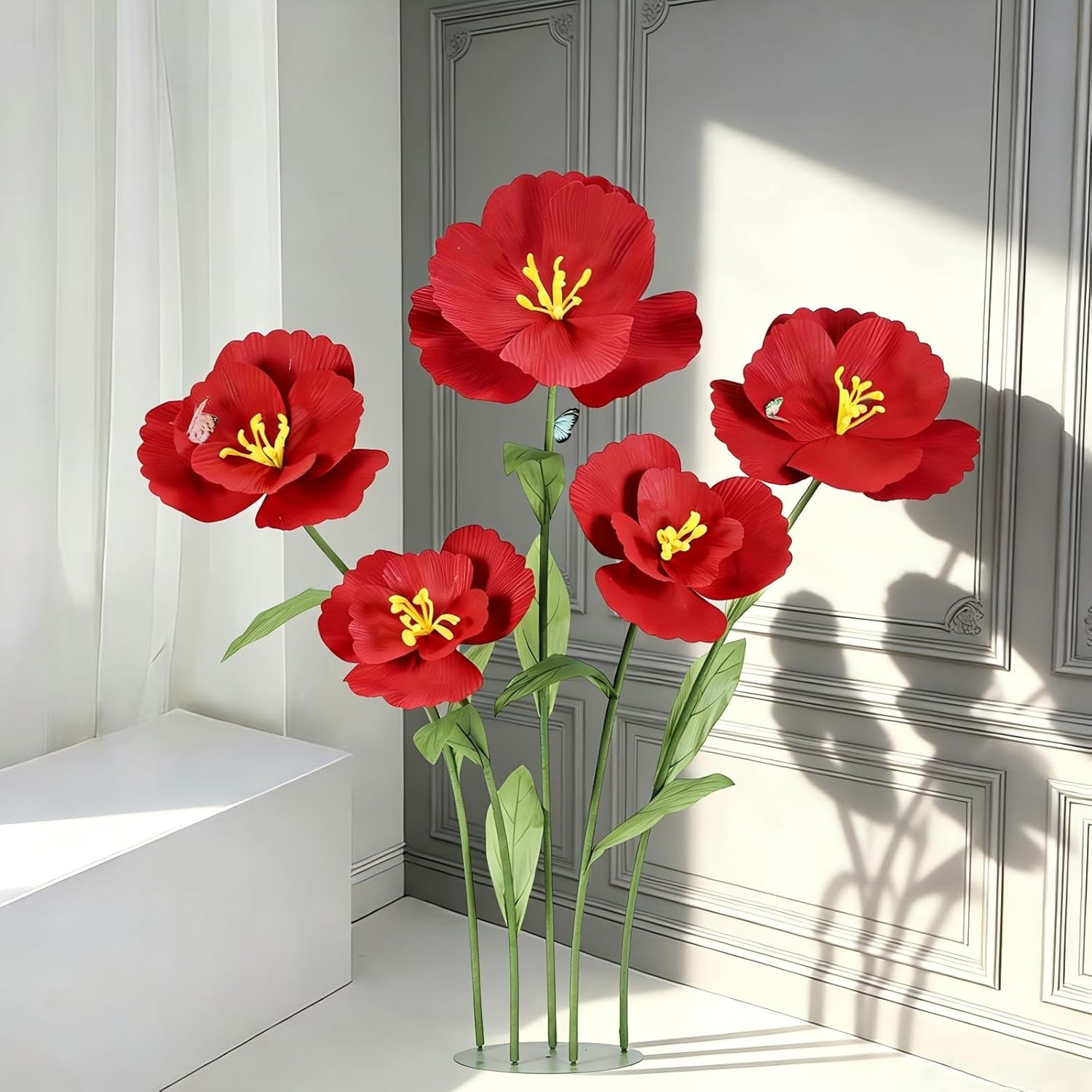 Giant Felt Flowers Set – 5PCS 5.9 Ft Decor for Home, Weddings, Parties