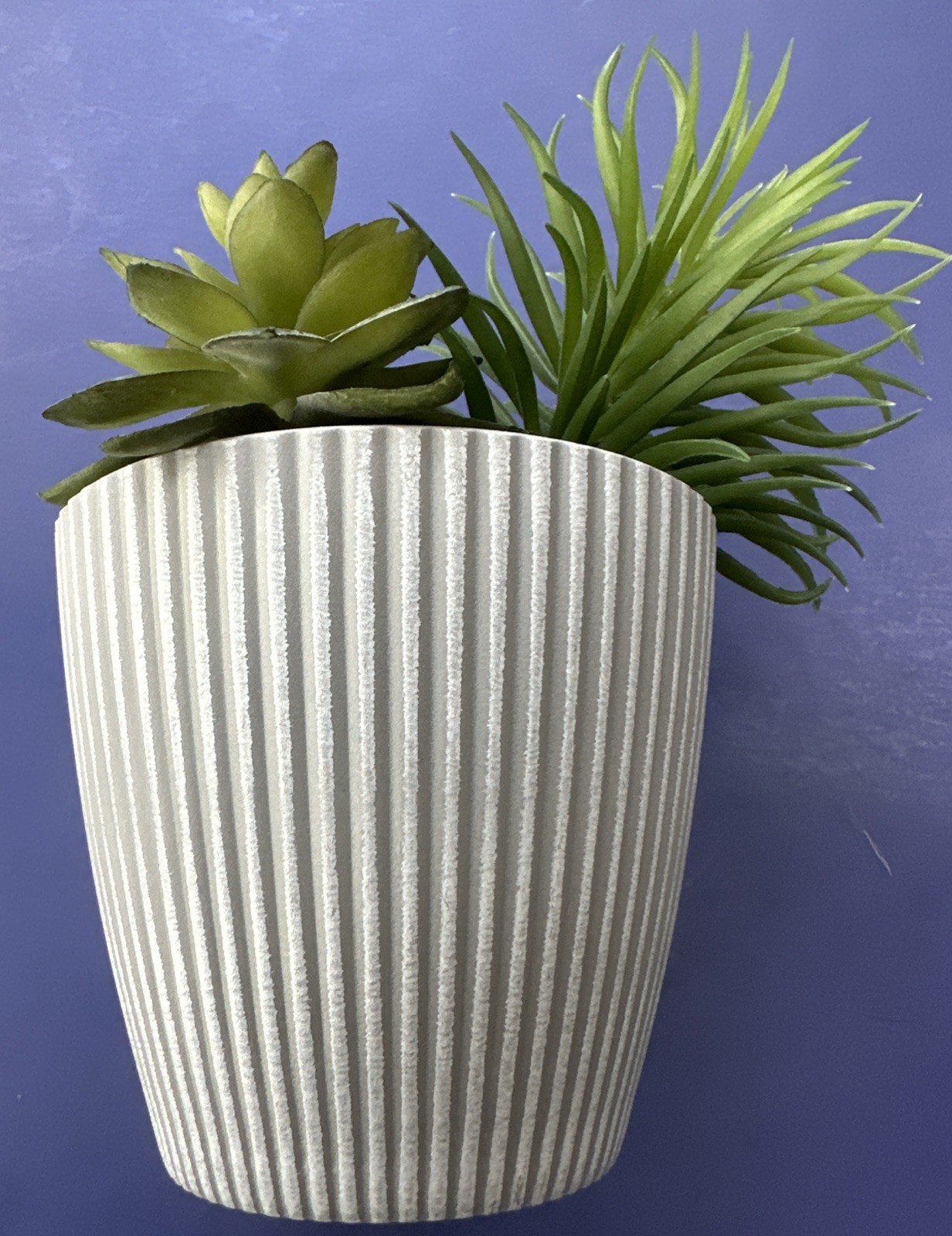SWEET ARTIFICIAL SUCCULENT PLANTS IN GRAY POT