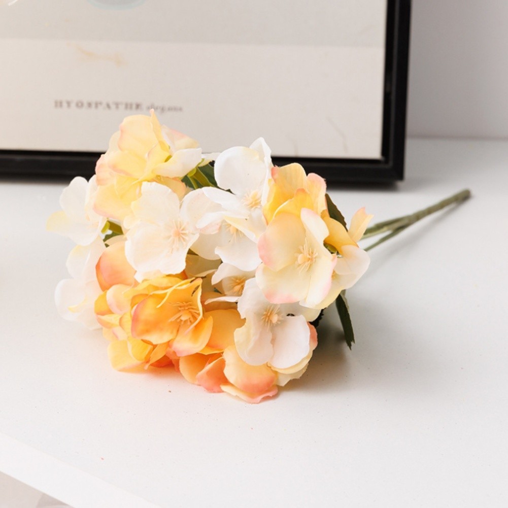 Silk for sweetheart Hydrangea 31cm Artificial Flower 5 Branches for Wedding