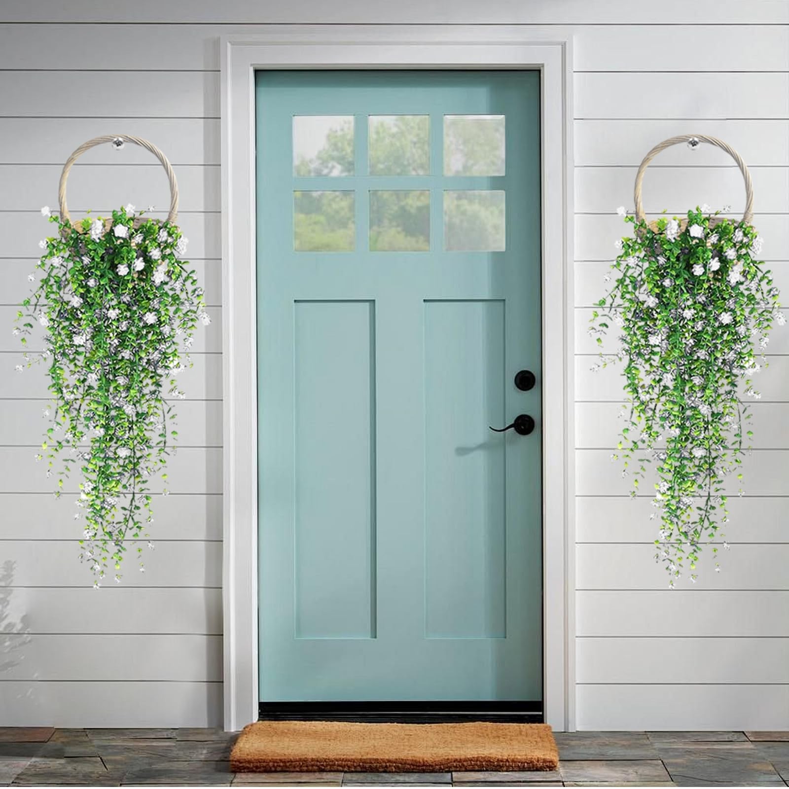 Artificial Hanging Flowers, 3 Pcs Fake Hanging Plants Artificial Vines for Ou…