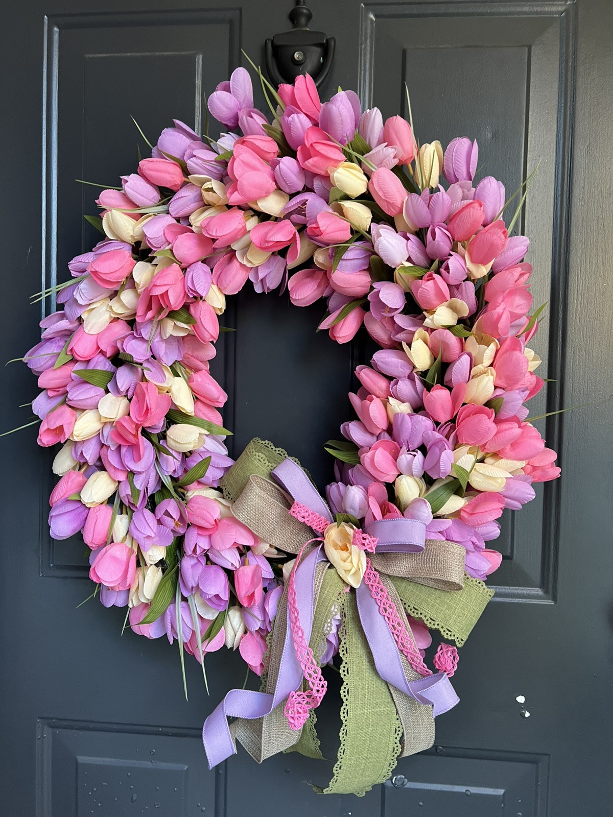 Tulip Wreath, Spring Wreath, Wreath For Mom, New Home Gift, Tulip Lover