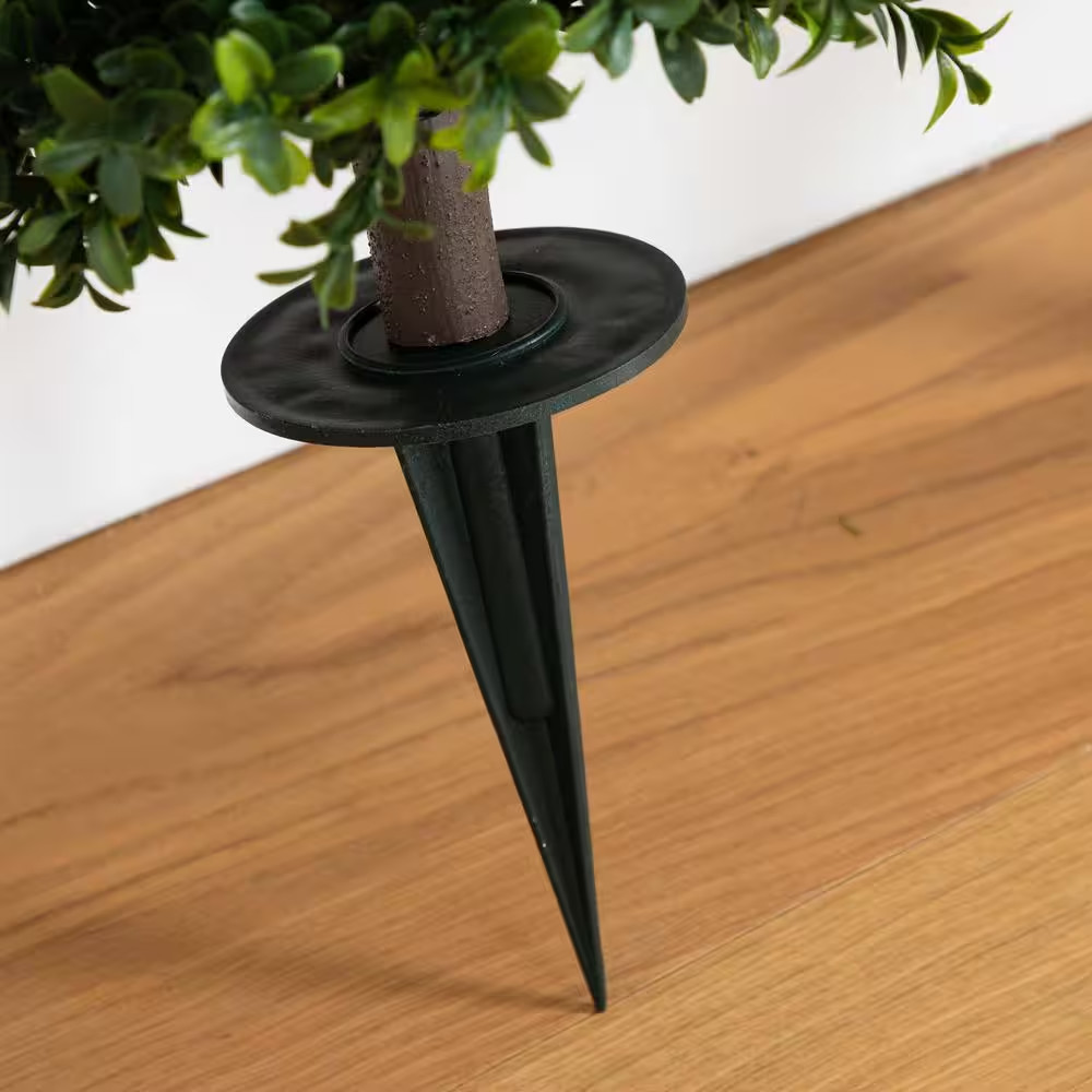 2.5 Ft. UV Resistant Artificial Boxwood Tree Plant with Integrated Ground Stake