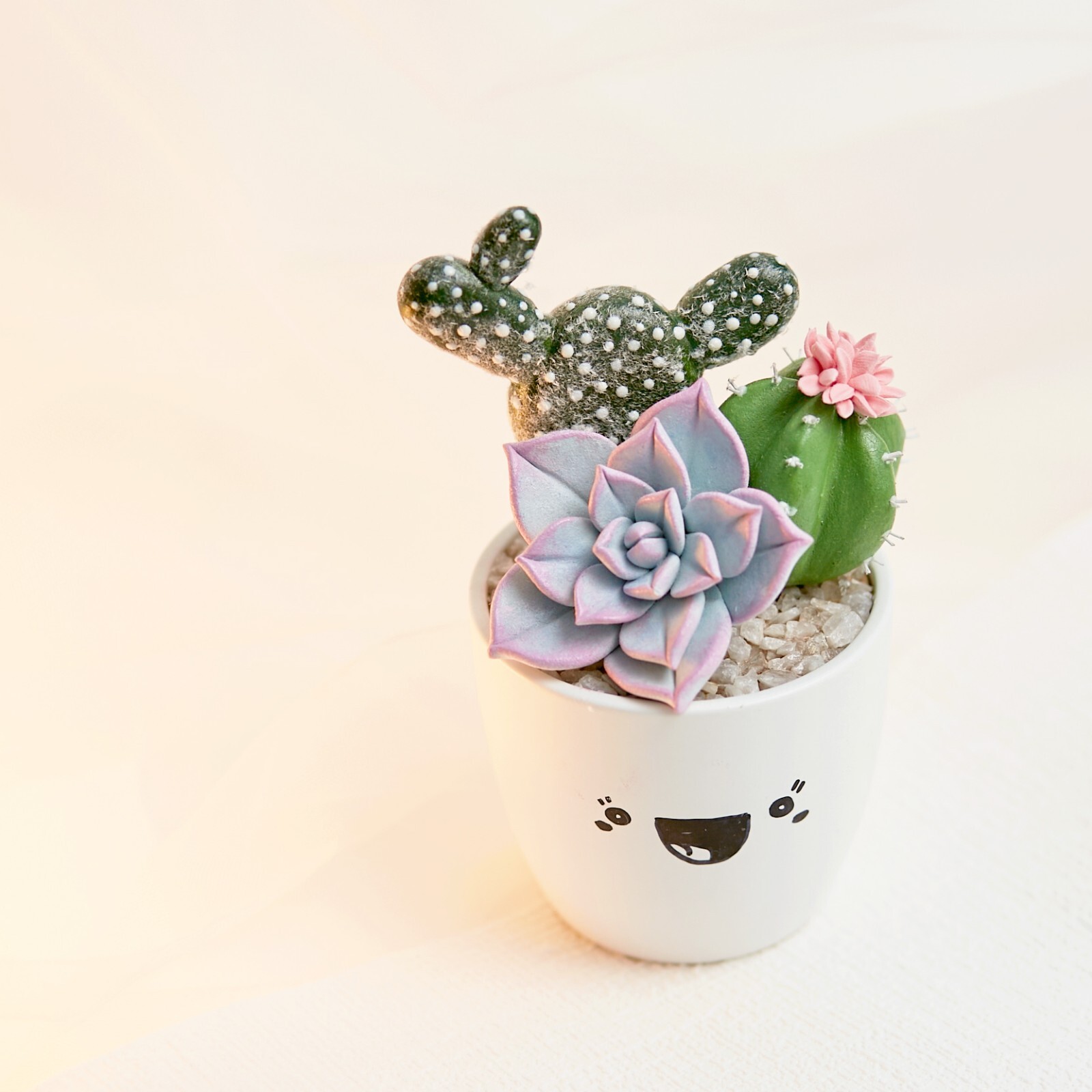 Artificial succulent garden decor – Realistic plants arrangement – Polymer clay