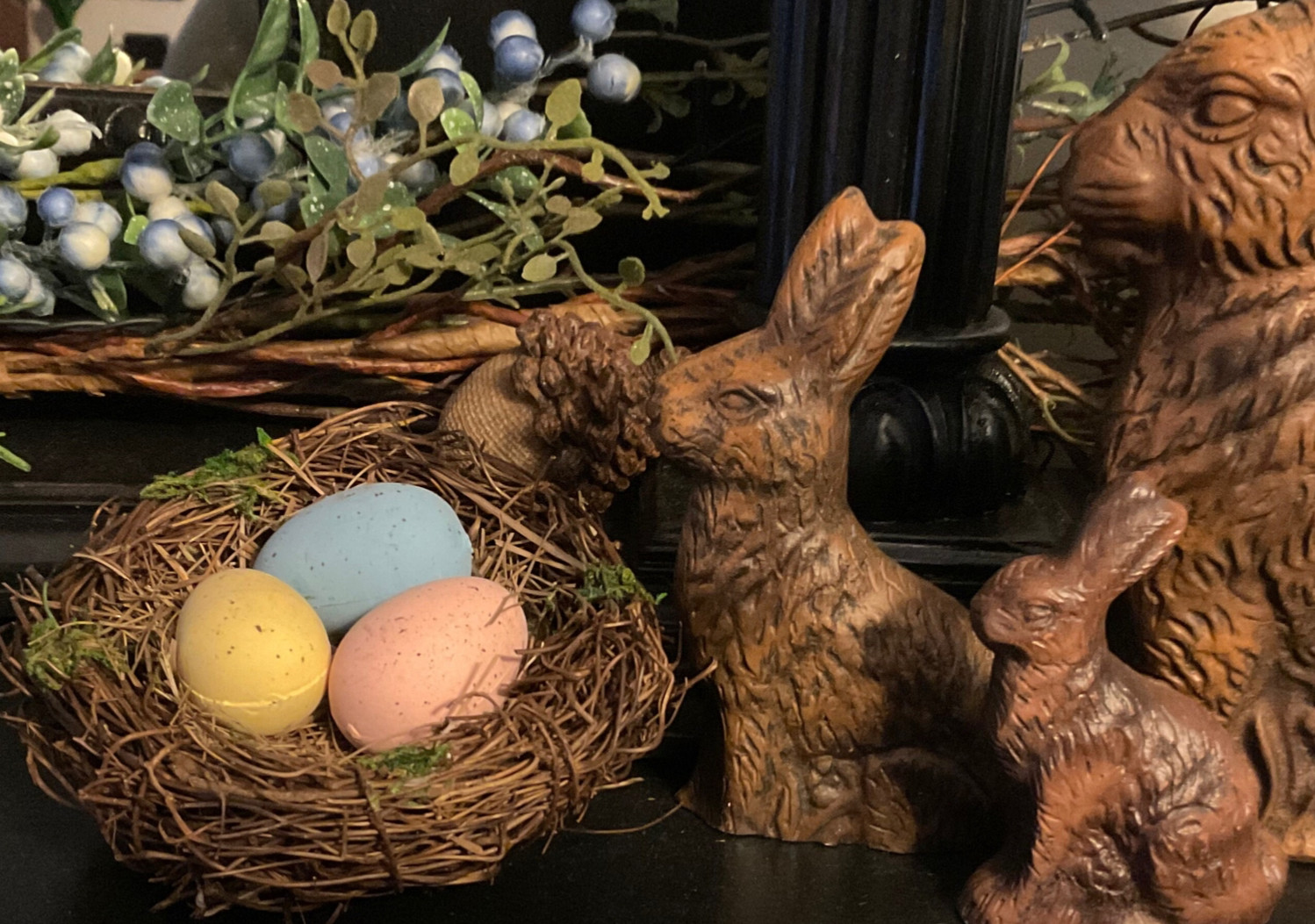 4 1/2” Spring Bird Nest Twig Nest Easter Eggs