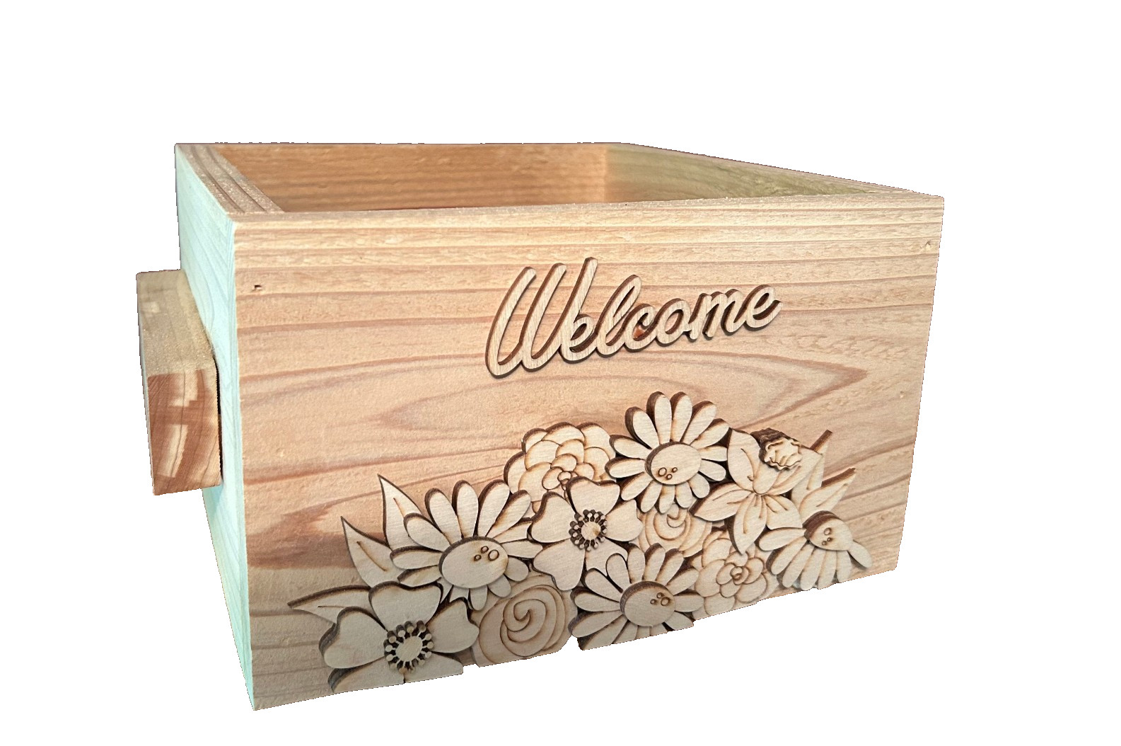 Welcome Cedar Wood Planter Box W/ Liner 9.25″ x 9.25″ x 5.5″