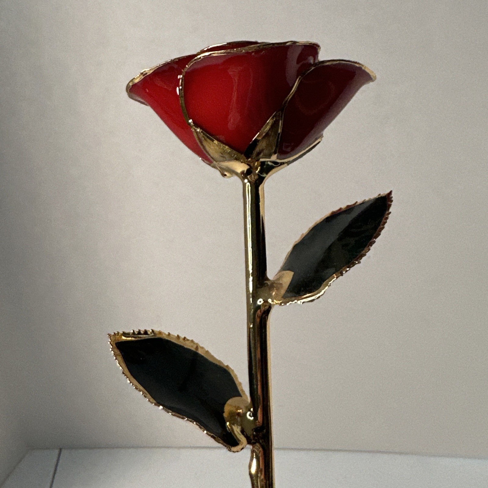 Beautiful Red Steven Singer Jewlers 24Kt Gold Dipped Real Rose