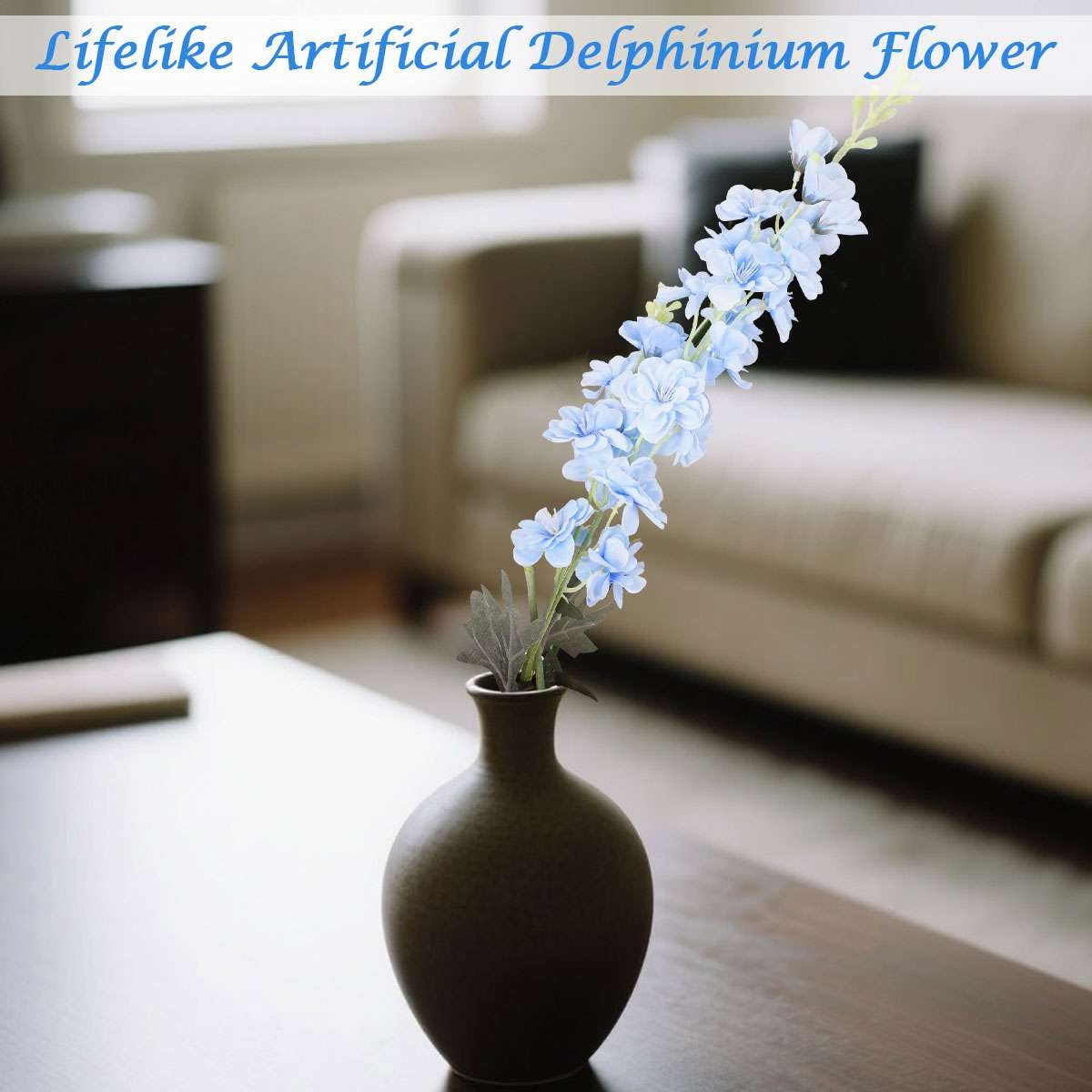 LOT Artificial Flowers Delphinium Long Silk Larkspur Flowers Home Garden Decor