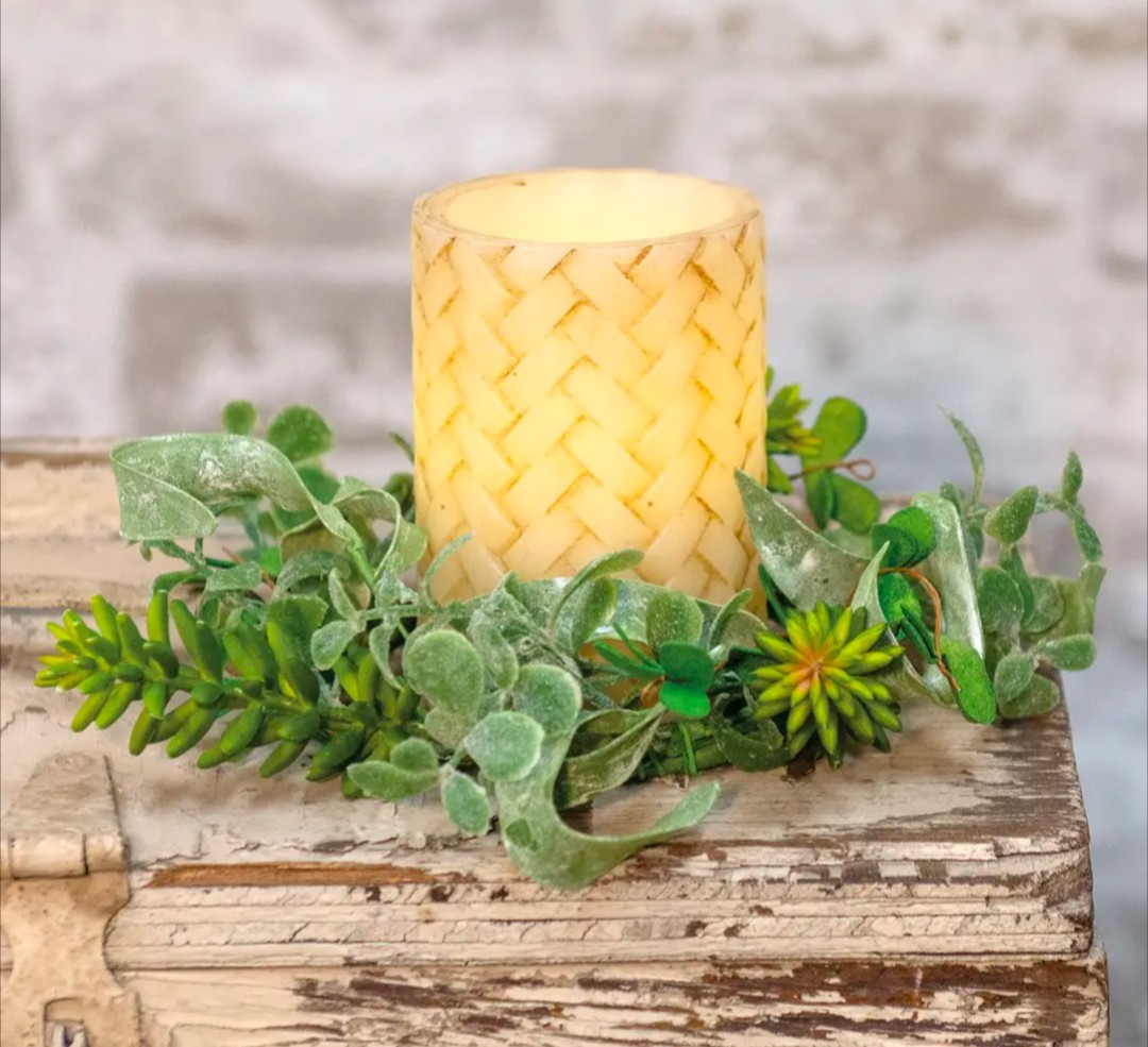 3-1/2″ Succulent Garden Candle Ring