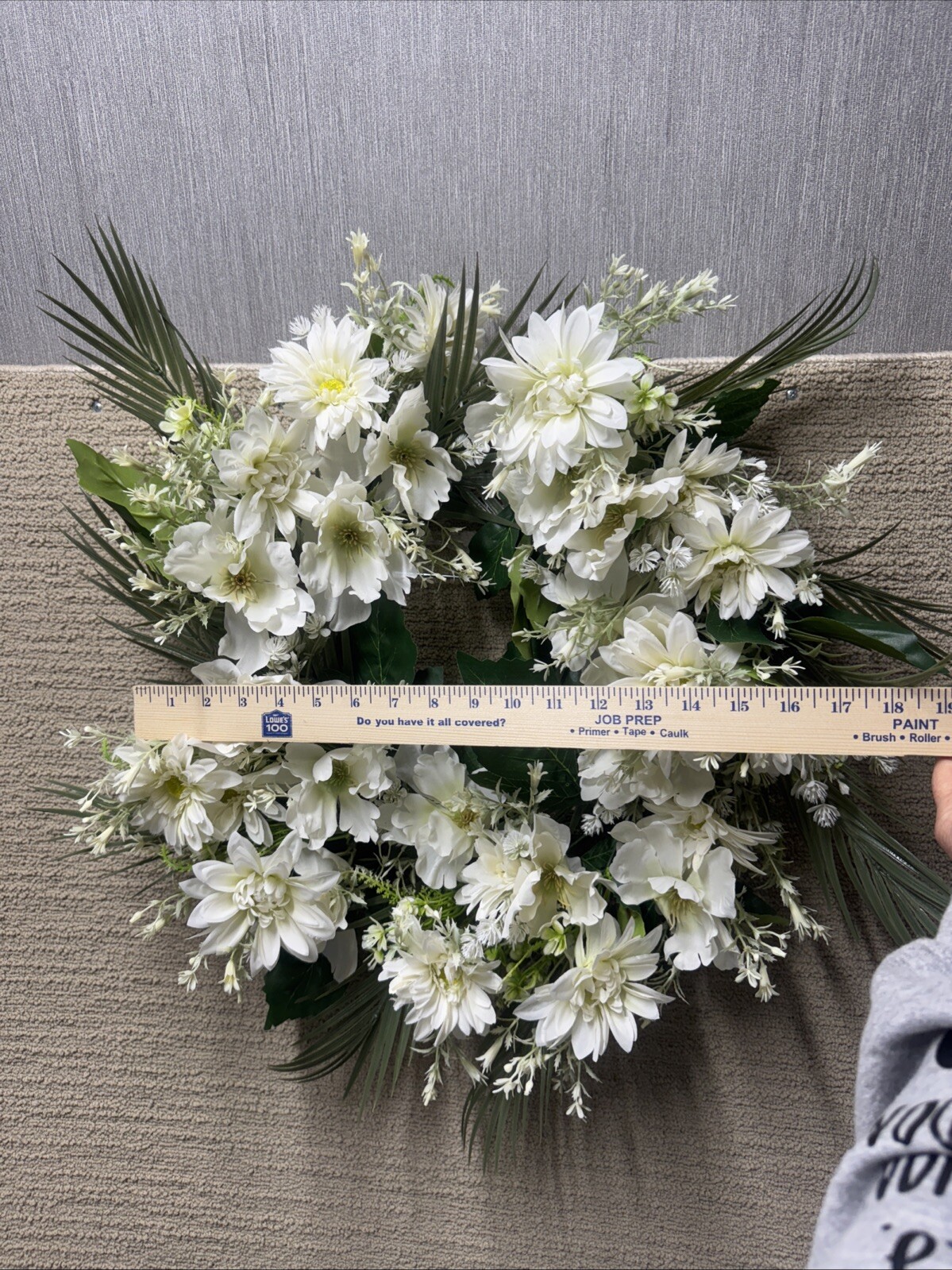 Spring Floral Wreath 22 Inch Farmhouse Cottagecore Wedding Door Decor
