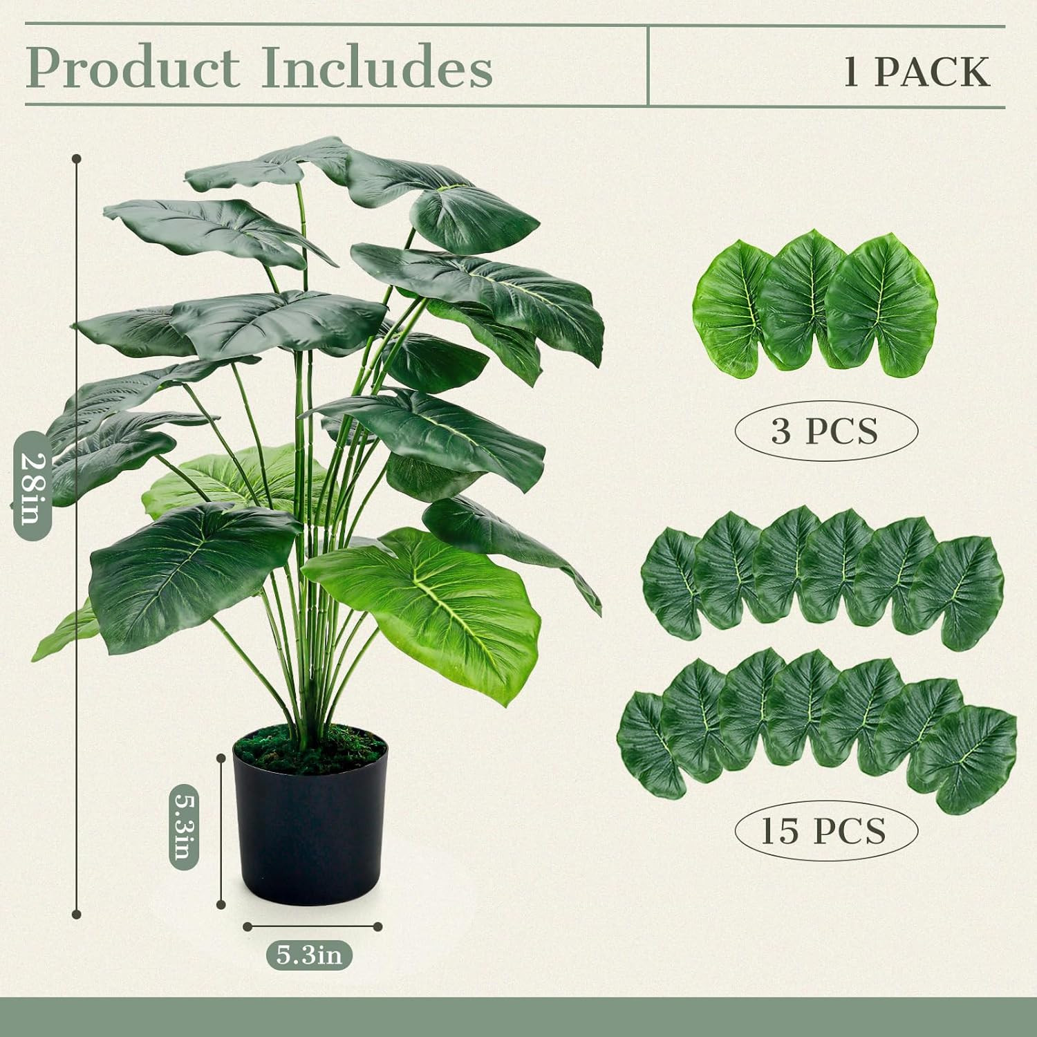 28” Fake Plants Large Artificial Tropical Faux Plants Indoor Tall for Room Home