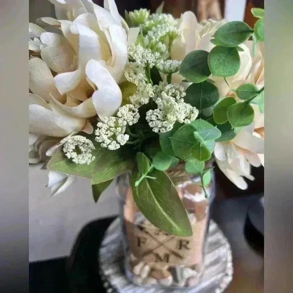 NEW Southern Style Centerpiece – Farmhouse Faux Floral Arrangement – So pretty!