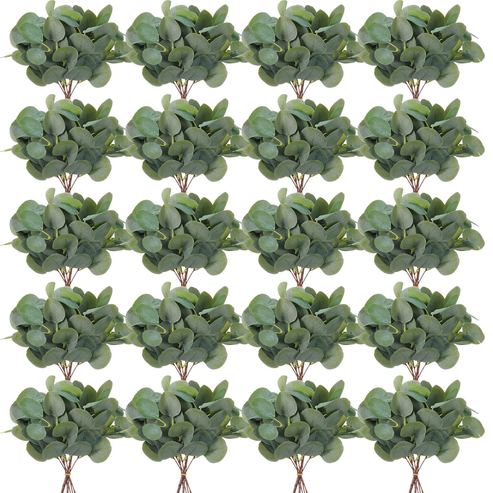 200 Pcs Artificial Eucalyptus Stems Leaves Bulk 11.8 Inches Tall Silver Dolla…