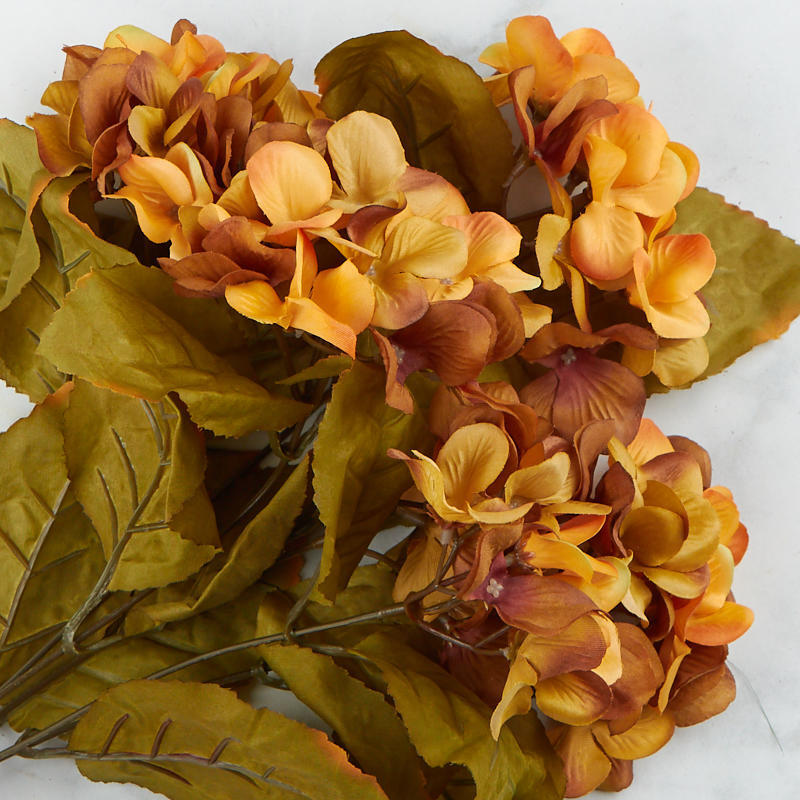 Set of 2 Brown and Green Autumn Artificial Hydrangea 18-1/2″ Floral Bushes