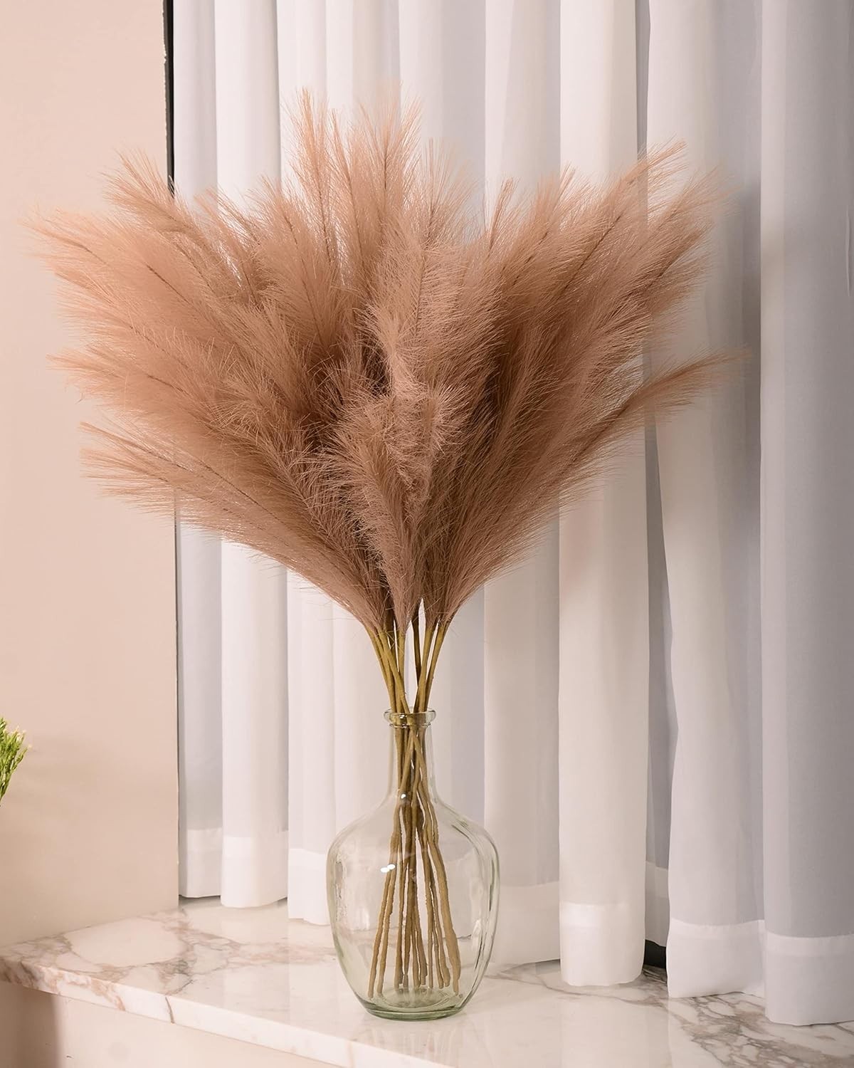 Faux Pampas Grass 9 PCS 37”/3.1FT Tall Fluffy Fake Pompas Floral Large