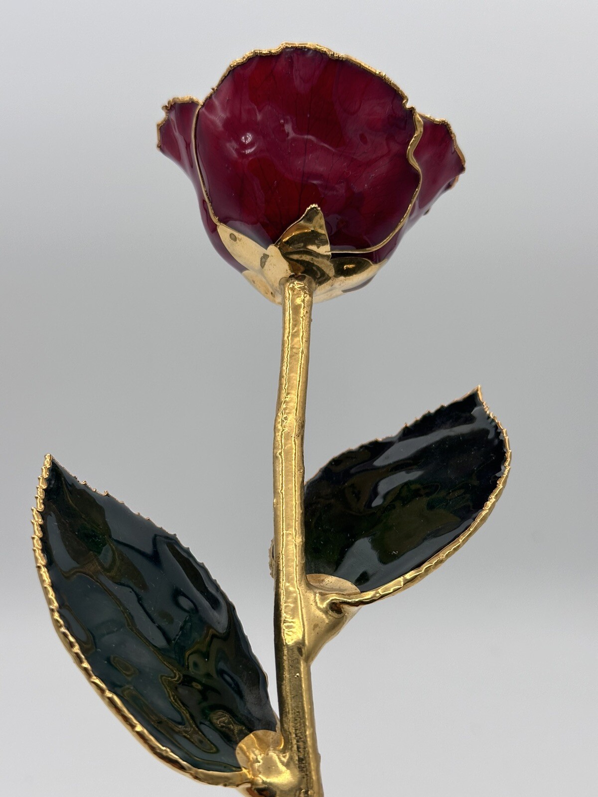 Valentines Day Real Rose Dipped & Preserved In 24 Karat Gold