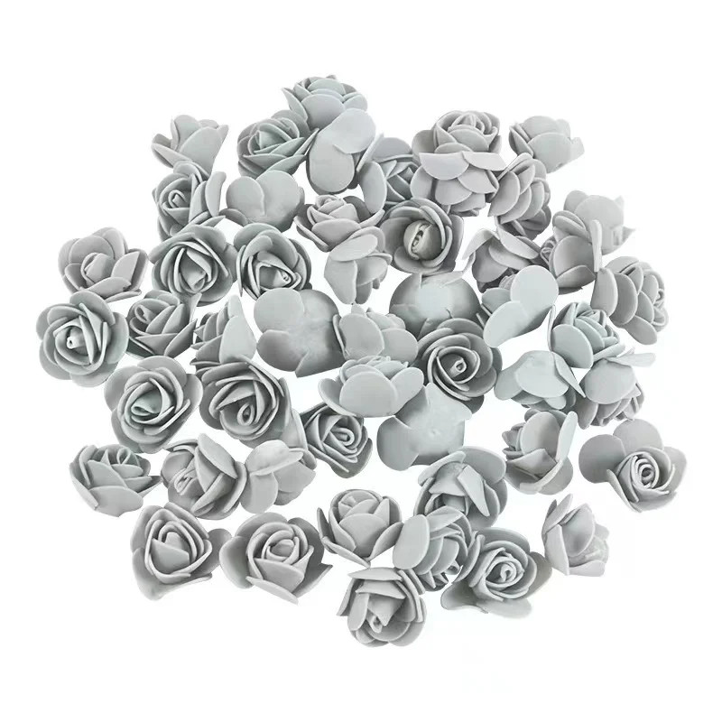 50~500Pcs 3.5Cm PE Foam Rose Head Artificial Flower for Wedding Birthday Party H