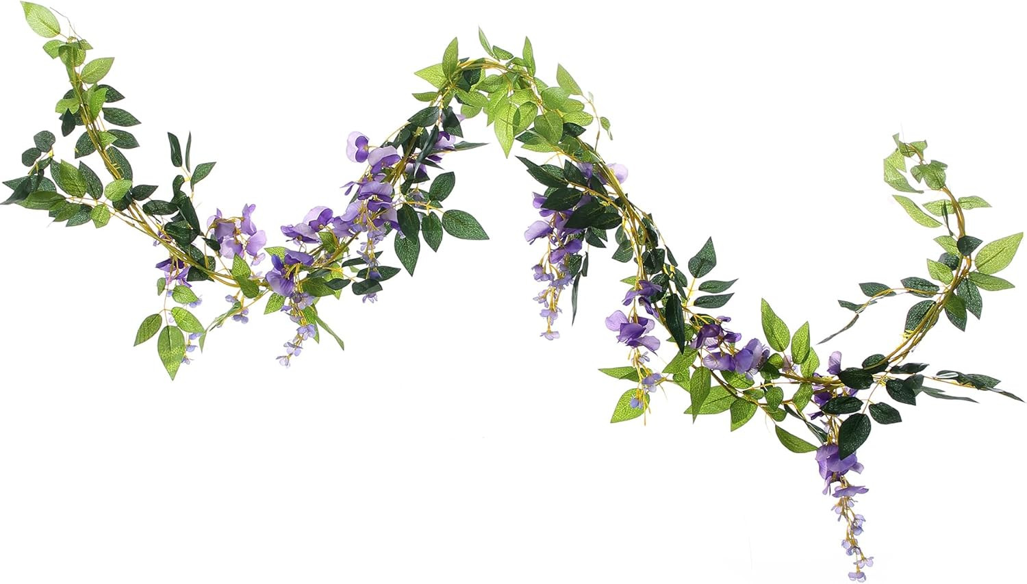 2Pcs 6.6Ft Artificial Flowers Vines Silk Wisteria Artificial Garlands Fake Hangi