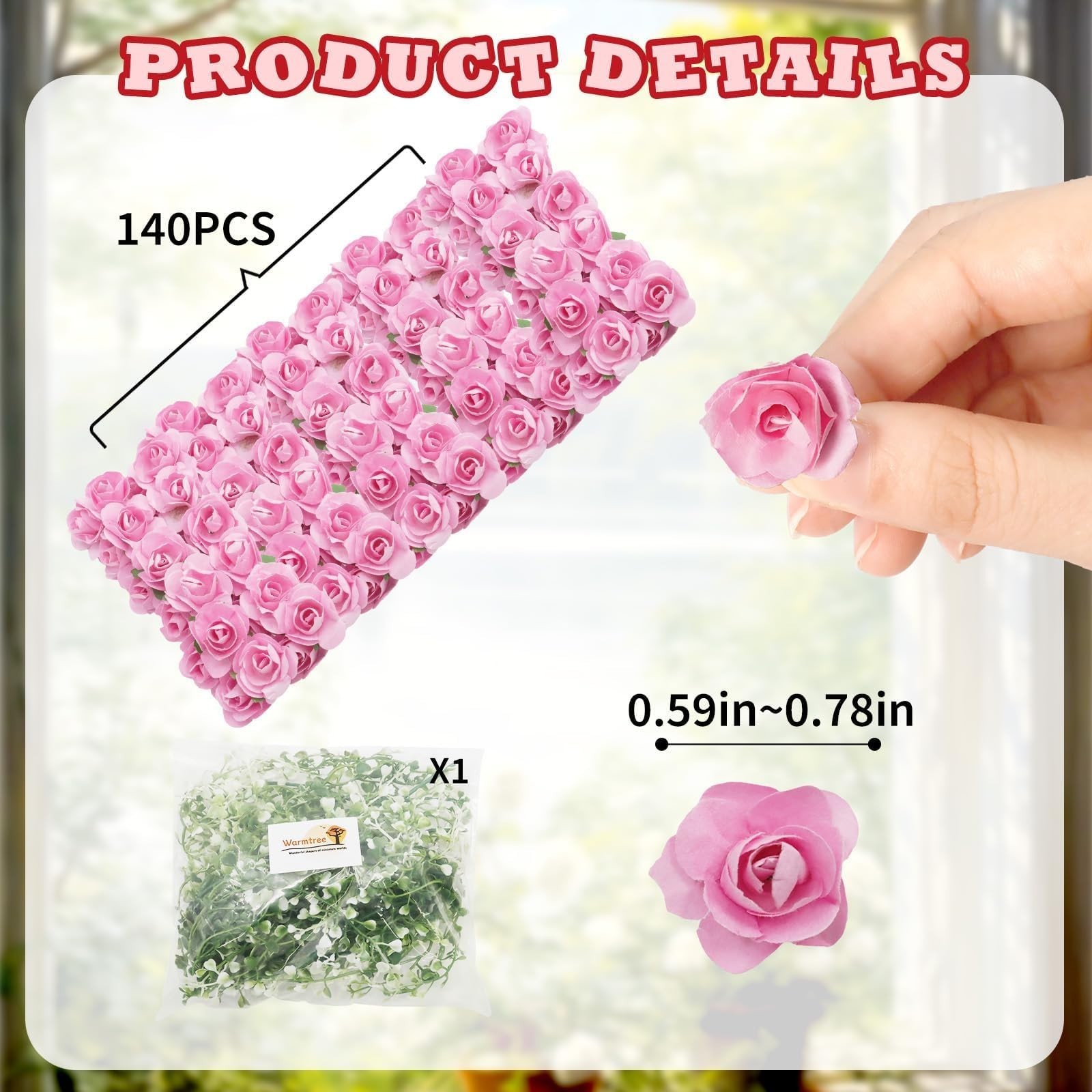 Miniature Artificial Rose Vines – Cute Flower Decor for DIY Fairy Garden, Model