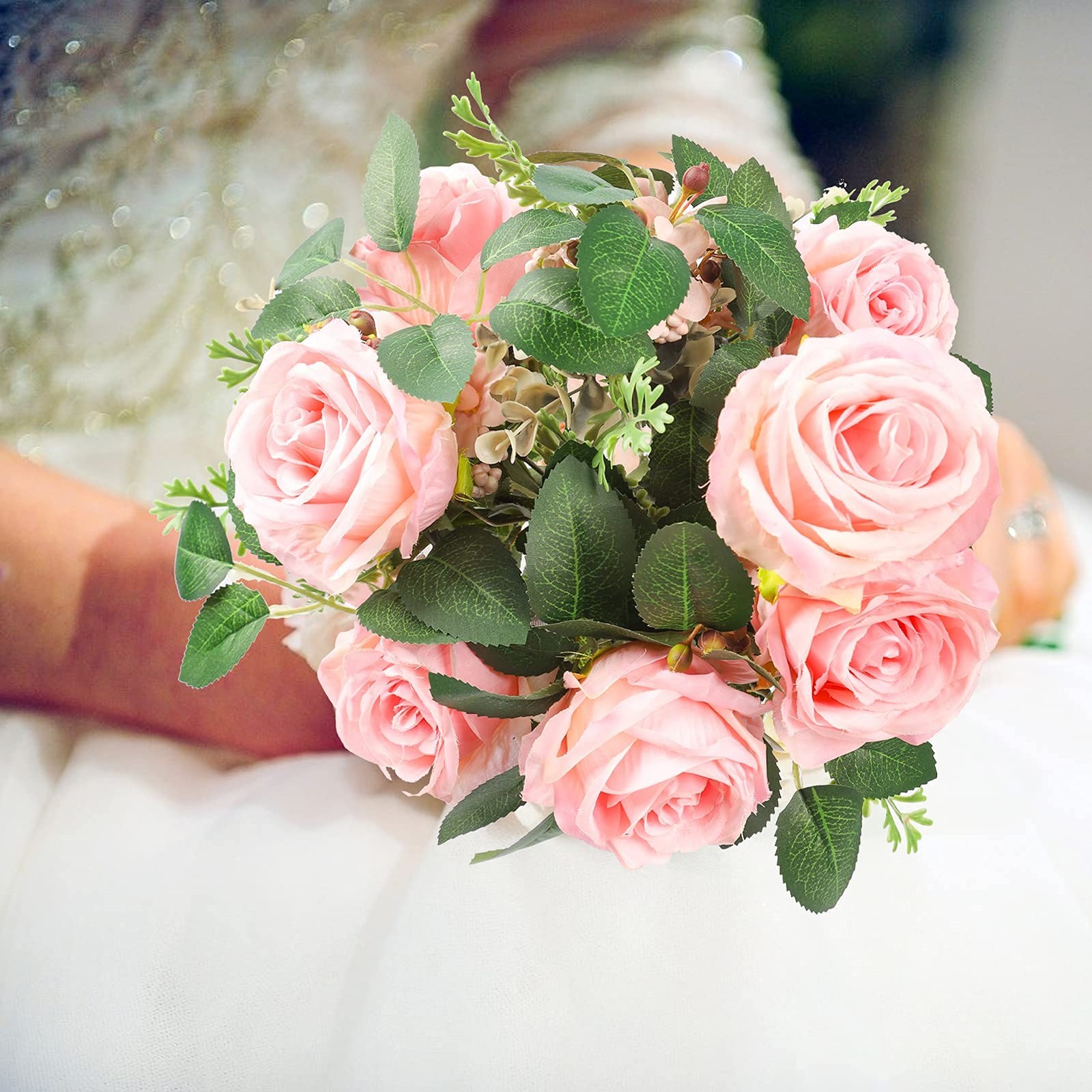60pcs Bulk Rose Leaves Artificial Greenery Fake Rose Flower Leaves for DIY We…
