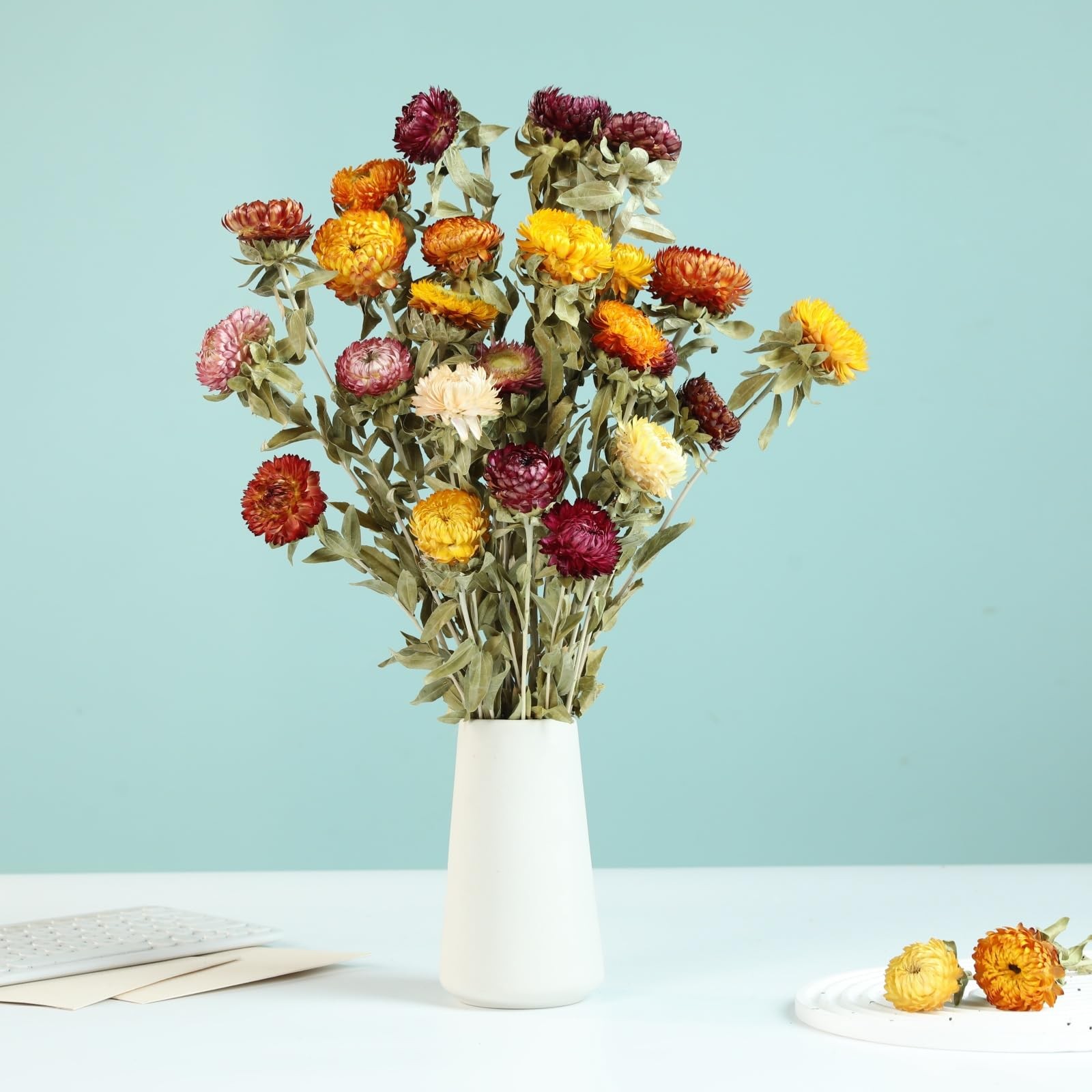 Natural Dried Daisy Flowers Bouquet 20 PCS Multicolor Decor DIY Craft Fall