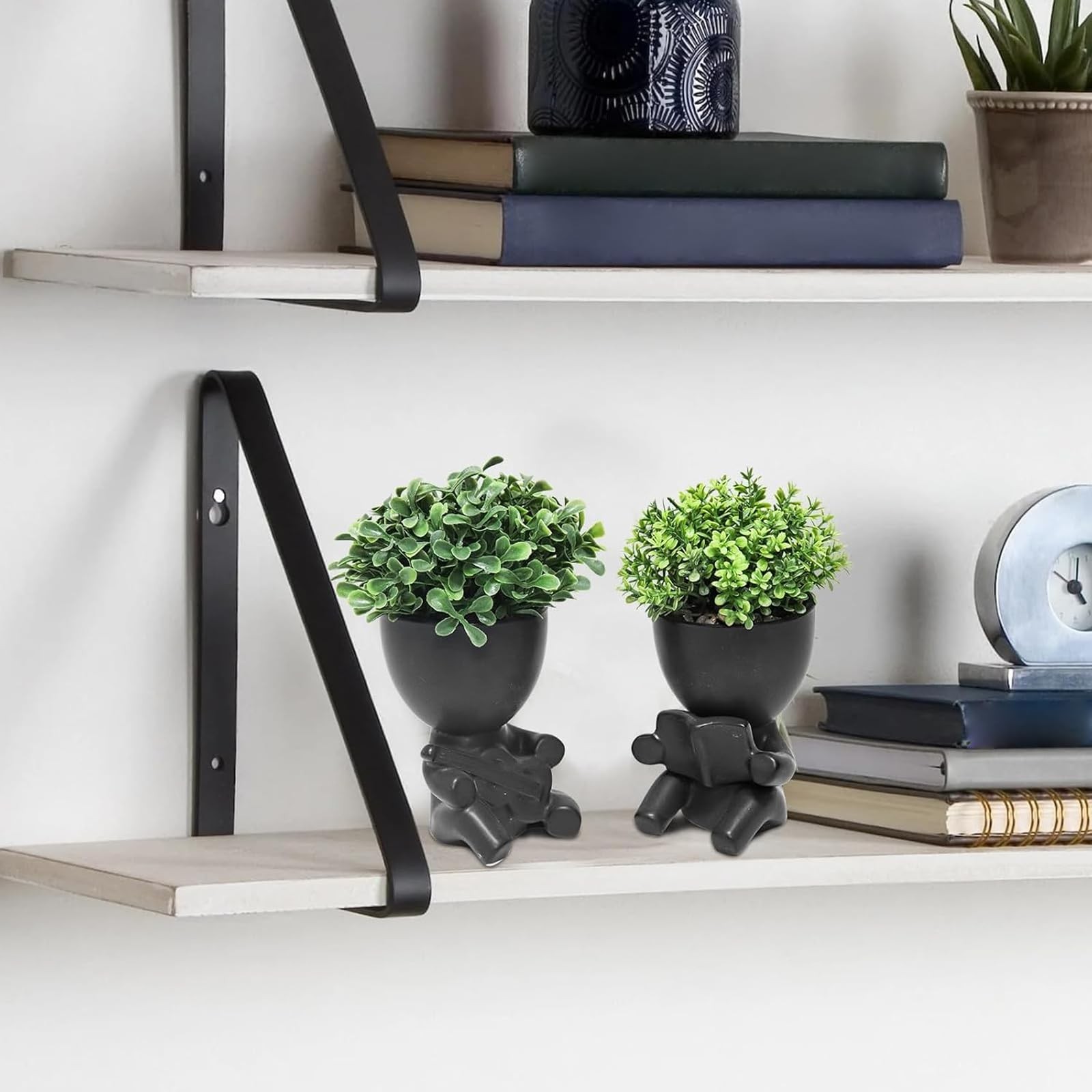 2 PCS Desk Decorations Women Small Office Decorative Plants Bathroom Shelf