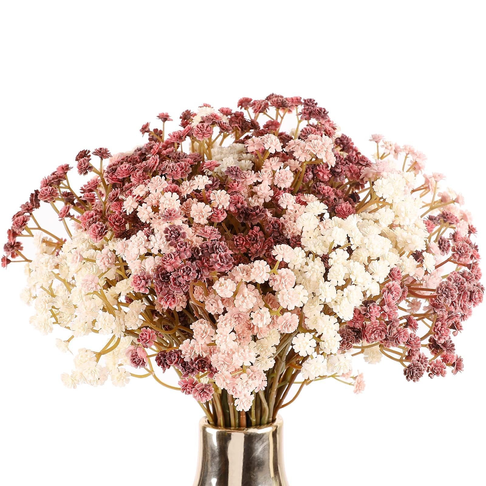 N&T NIETING Baby Breath Flowers Artificial Bulk, 10Pcs Fake Gypsophila Plants…