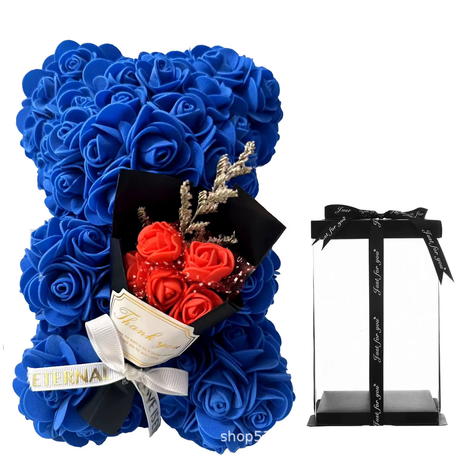 1Pc 25Cm Artificial Foam Flowers Bear Rose Bear Romantic Creative Gifts for Vale