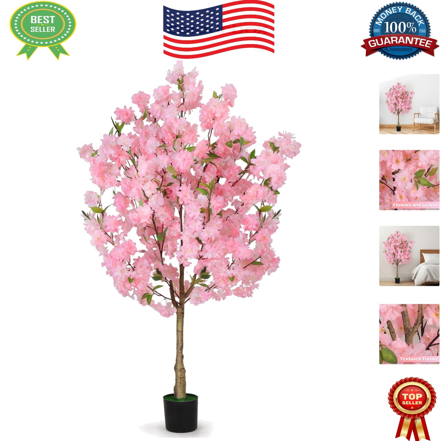 Versatile 4FT Faux Cherry Blossom Tree – Perfect for All- Indoor Beauty
