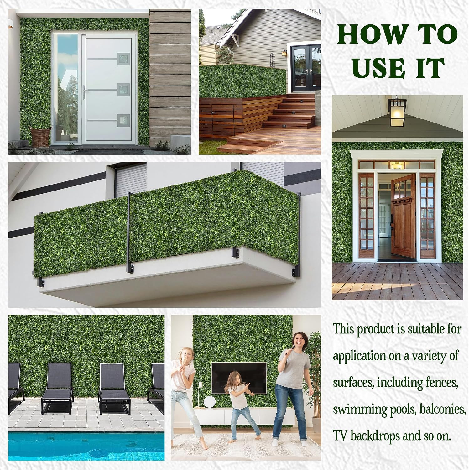 Artificial Boxwood Roll Panel Backdrop: 40″X120″ Uv-Anti Greenery Faux Grass Wal