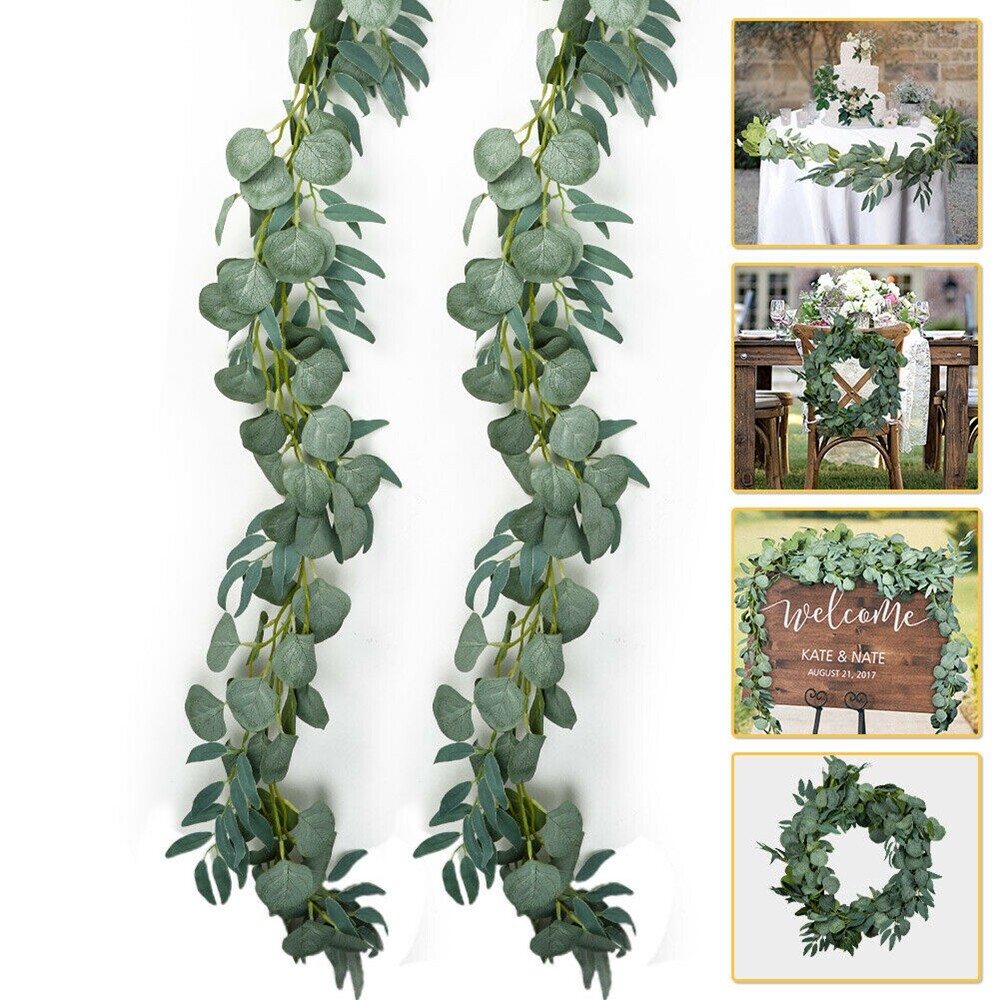 78in Faux Eucalyptus Garland Hanging Leaves Greenery Wall Wedding Decor