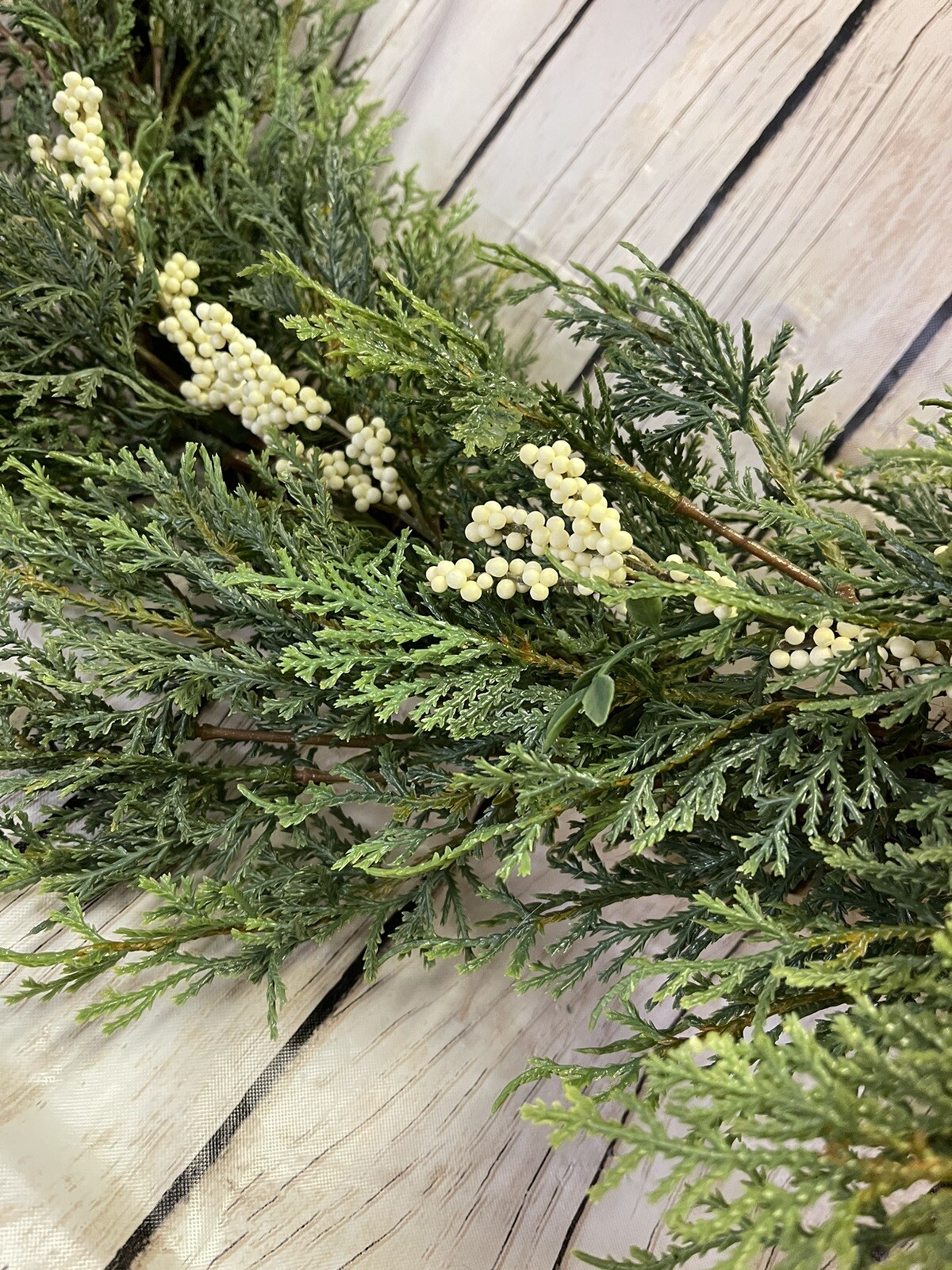 32″ Faux Cedar Plant Wreath with White Berries and Bells – Hearth & Hand with Ma