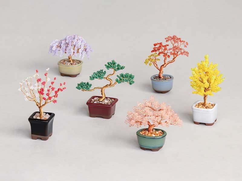 Zen Bonsai PLUM Wire Art Kit Japanese DIY Beaded Tree Home Decor Gift NEW JAPAN