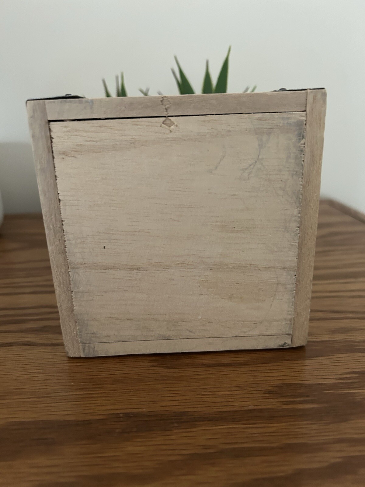 Artificial Small Green Tree Plant In Wooden Box Planter