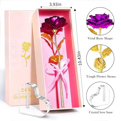 Eternal Roses in Heart Shaped Vase – Perfect Mother’s Day Gifts for Mom, Grandma