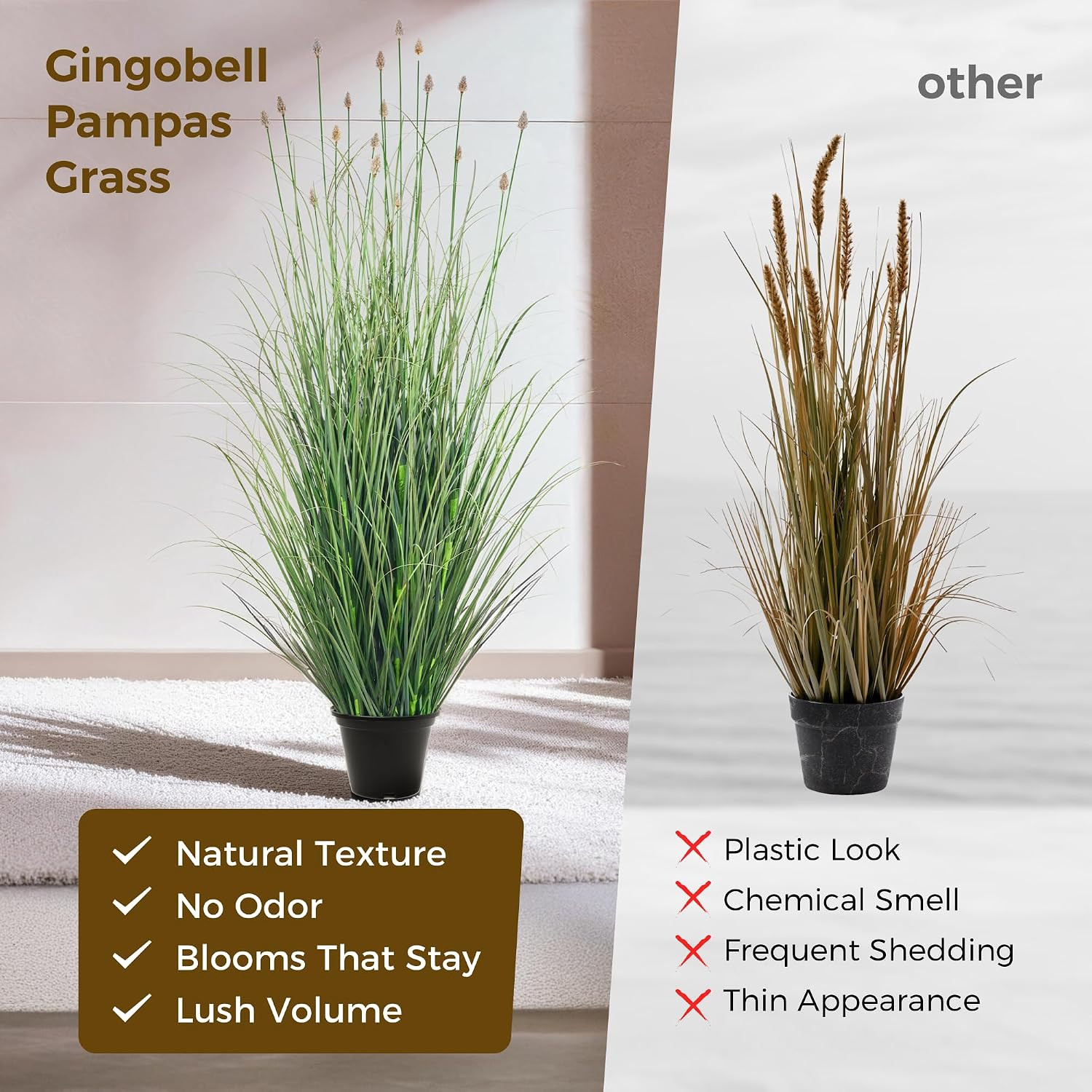 3FT / 4FT Extra Lush Artificial Plant (2Pcs), Luxury Fake Tall Plants with Pot,